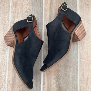 Leather Barimo Lucky Brand Peep Toe Booties, Size 8.5